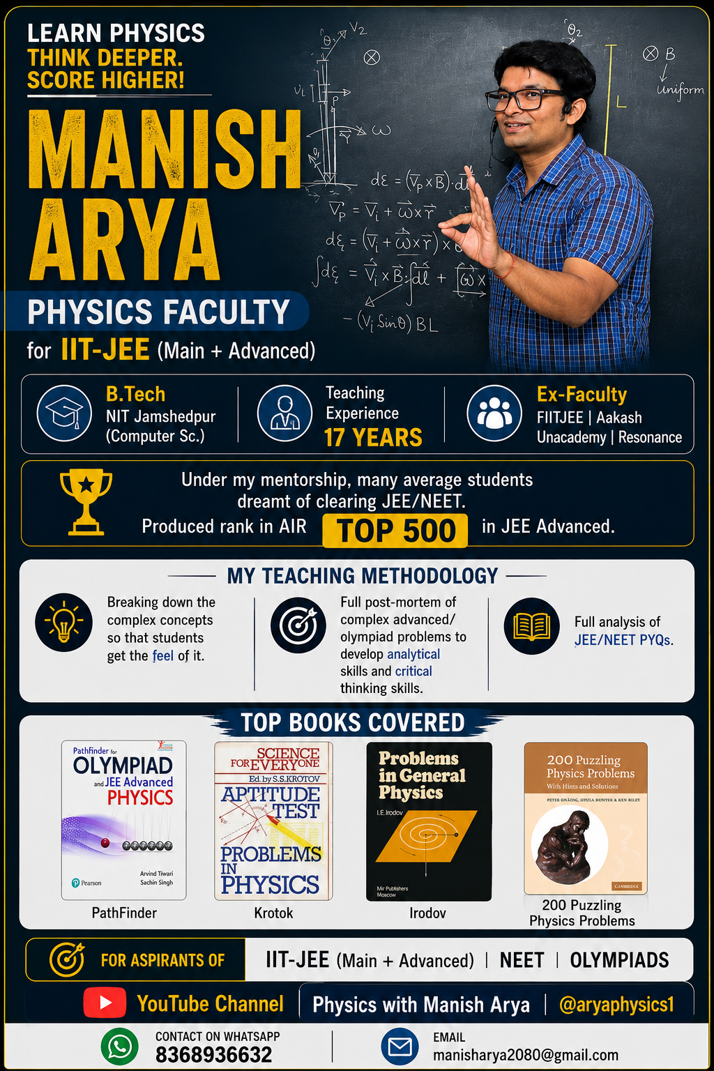 Manish Arya teaching physics